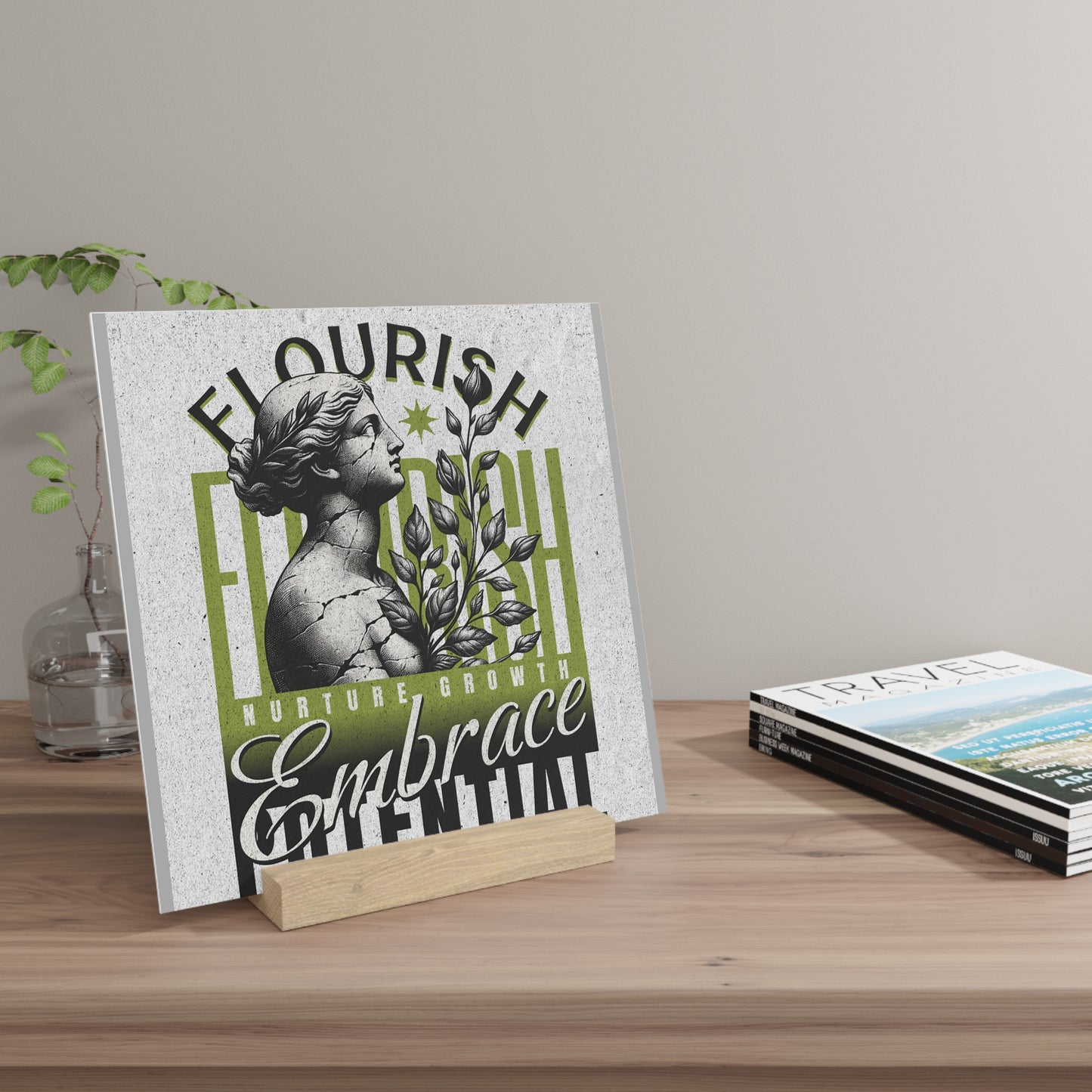 House of Virtue's "Flourish" Wall Art with Stand